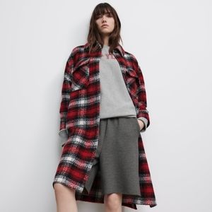 NWOT ZARA overshirt long plaid jacket